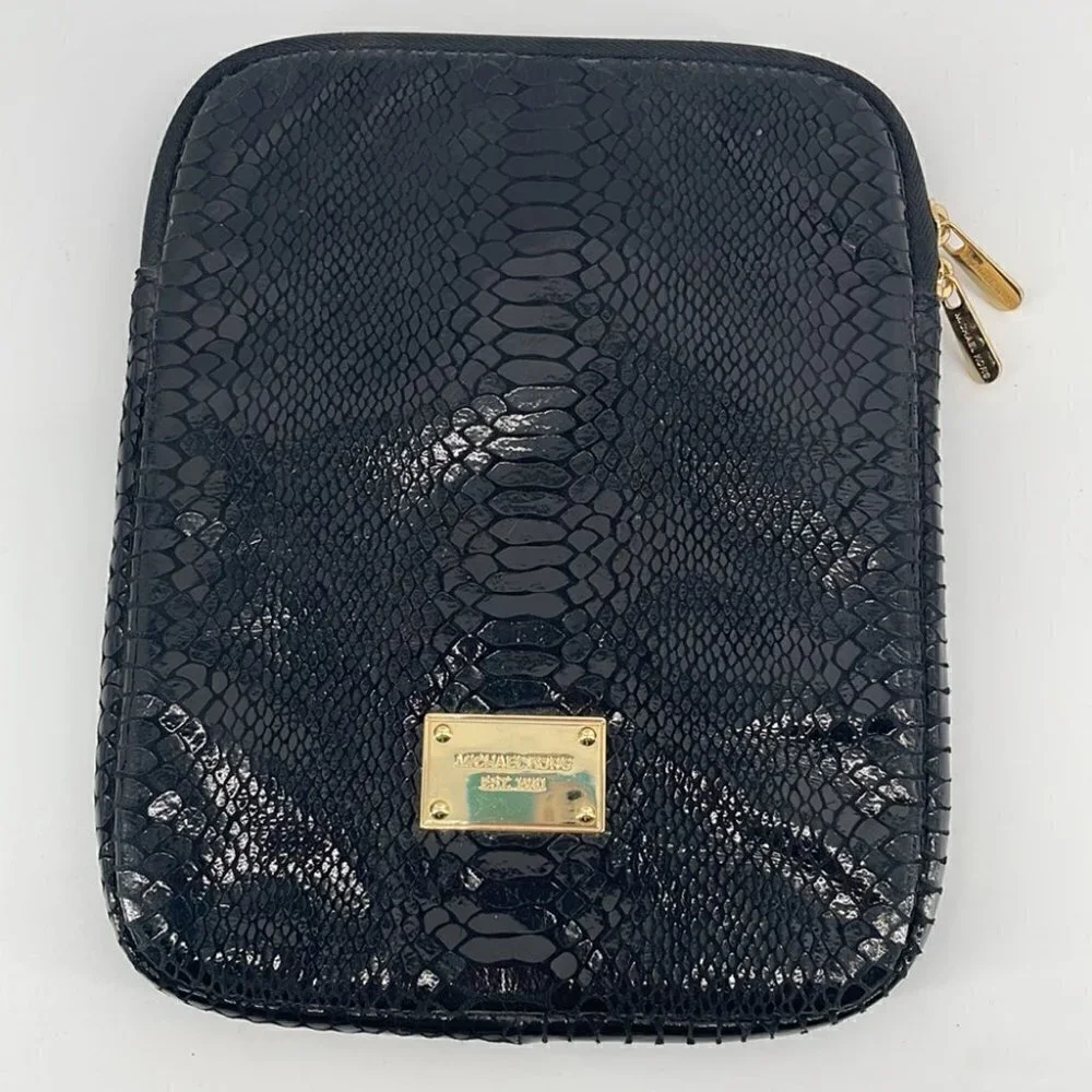 MICHAEL korsLeather python snakeskin ipad padded sleeve case tech accessory